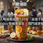 台中人喝過都說讚!10家「最強手搖飲」:1000cc整桶水果茶、開門就排爆